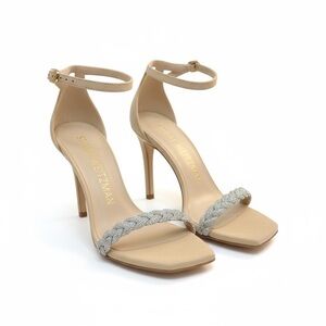 Stuart Weitzman Nudistcurve Embellished Suede Ankle Strap – NIB Size 7.5 & 8.5